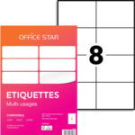 OFFICE STAR Boîte de 800 étiquettes multi-usage Blanches 105x74mm OS43427