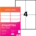 OFFICE STAR Boîte de 400 étiquettes multi-usage Blanches 105X148,5mm OS43483