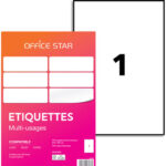 OFFICE STAR Boîte de 100 étiquettes multi-usage Blanches 210X297mm OS43478