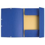 EXACOMPTA Chemise 3 rabats et élastique, en carte lustrée 5/10e, 400gr. Format 24x32cm. Coloris Bleu. – Image 4