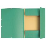 EXACOMPTA Chemise 3 rabats/ élastique, carte lustrée 5/10e, 400gr. Format 24x32cm. Coloris Vert. – Image 4