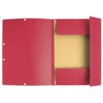 EXACOMPTA Chemise 3 rabats et élastique, en carte lustrée 5/10e, 400gr. Format 24x32cm. Coloris Rouge. – Image 4