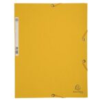 EXACOMPTA Chemise 3 rabats et élastique, en carte lustrée 5/10e, 400gr. Format 24x32cm. Coloris Jaune. – Image 2