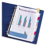 OXFORD Intercalaires 12 positions à onglets personnalisables en PVC 17/100e. Format A4+. Coloris assortis