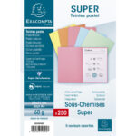 EXACOMPTA Paquet de 250 sous-chemises SUPER 60 en carte 60 grammes coloris assortis pastels – Image 3