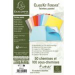 EXACOMPTA Paquet de 50 chemises 180g + 100 sous-chemises 60g SUPER en carte coloris assortis