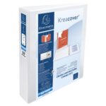 EXACOMPTA Classeur personnalisable KREACOVER 3 faces 4 anneaux Ø40 mm en D. En polypropylène Blanc. – Image 2