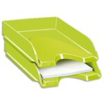CEP Pro Corbeille à courrier Gloss pour format 24 x 32 - Dimensions L25,7 x H6,6 x P34,8 cm Vert anis