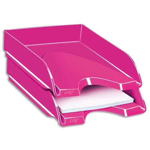 204127_d1.jpg CEP Pro Corbeille à courrier Gloss pour format 24 x 32 - Dimensions L25,7 x H6,6 x P34,8 cm Rose pepsi – Image 1
