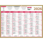 CBG Calendrier MEDIOR, Janvier à Décembre, 32x42cm, 1 œillet