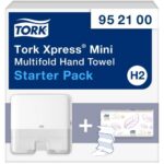 TORK Pack H2 Xpress Starter Distributeur essuie-mains Mini + recharge interfoliés doux Advanced 2 plis Z – Image 2