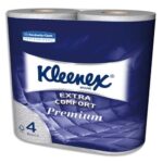 KLEENEX Paquet de 4 rouleaux de papier toilette 4 plis 160 formats coloris Blanc