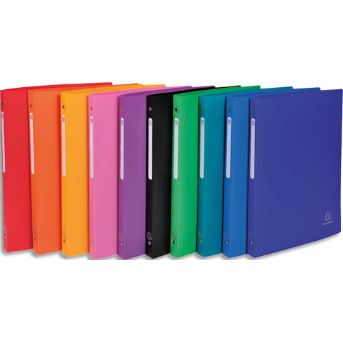 223533_d1.jpg EXACOMPTA Classeur 4 anneaux OPAK dos 2cm en PP 5/10e. Avec étiquette de dos. Coloris assortis – Image 1