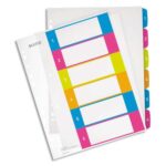 LEITZ Intercalaires imprimables WOW, 6 touches, A4+, PP, multicolore