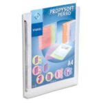 VIQUEL Classeur personnalisable PROPYSOFT PP 7/10ème, dos 3,5 cm, incolore, 4 anneaux ronds