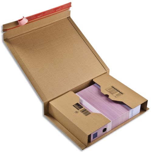 228187_d1-1.jpg COLOMPAC Etui d'expédition rigide en carton brun - Format B4 : 38 x 29 cm, hauteur 8 cm – Image 1