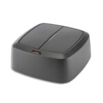 VILEDA Couvercle carré basculant pour collecteur Iris - Diamètre 39 cm, hauteur 15 cm coloris Noir