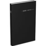 LECAS Agenda carré euro cents, Janvier à Décembre, 1 jour par page, 14x22cm Noir