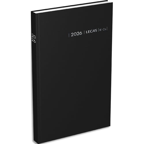 233366_d1-1.jpg LECAS Agenda couronne euros cents, Janvier à Décembre,1 jour par page, 12x17cm, Noir – Image 1