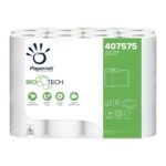 PAPERNET Paquet de 24 rouleaux de Papier toilette Bio Tech 2 plis pure cellulose 180 fts L19,80m Blanc