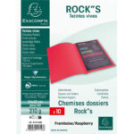 EXACOMPTA Paquet de 10 chemises ROCK'S en carte 210 grammes coloris rouge cardinal