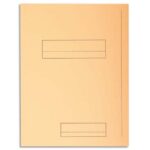 EXACOMPTA Paquet de 50 chemises pré-imprimés 2 rabats SUPER 250 en carte 210 grammes coloris bulle