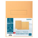 EXACOMPTA Paquet de 50 chemises pré-imprimés 2 rabats SUPER 250 en carte 210 grammes coloris bulle – Image 3