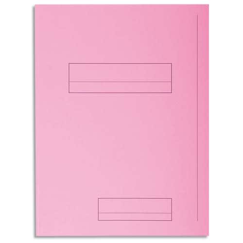 235158_d1.jpg EXACOMPTA Paquet de 50 chemises pré-imprimés 2 rabats SUPER 250 en carte 210 grammes coloris Rose – Image 1
