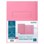 EXACOMPTA Paquet de 50 chemises pré-imprimés 2 rabats SUPER 250 en carte 210 grammes coloris Rose – Image 3