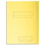 EXACOMPTA Paquet de 50 chemises pré-imprimés 2 rabats SUPER 250 en carte 210 grammes coloris Jaune