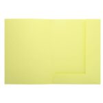 EXACOMPTA Paquet de 50 chemises pré-imprimés 2 rabats SUPER 250 en carte 210 grammes coloris Jaune – Image 2