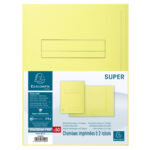 EXACOMPTA Paquet de 50 chemises pré-imprimés 2 rabats SUPER 250 en carte 210 grammes coloris Jaune – Image 3