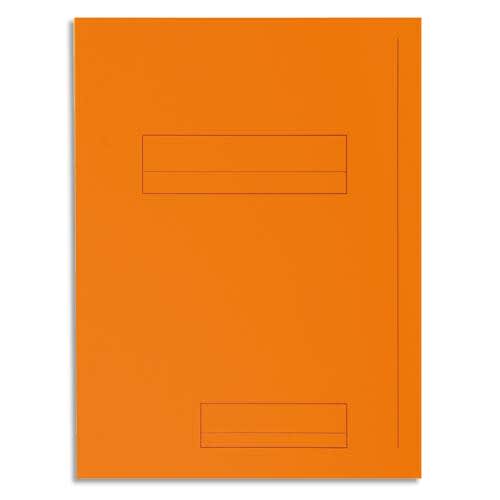 235178_d1.jpg EXACOMPTA Paquet de 50 chemises pré-imprimés 2 rabats SUPER 250 en carte 210 grammes coloris Orange – Image 1