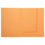 EXACOMPTA Paquet de 50 chemises pré-imprimés 2 rabats SUPER 250 en carte 210 grammes coloris Orange – Image 2
