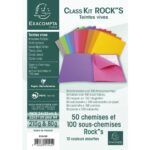 EXACOMPTA Paquet de 50 chemises 210g + 100 sous-chemises 80g ROCK'S en carte coloris assortis – Image 2
