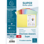 EXACOMPTA Paquet de 100 chemises SUPER 180 en carte 160 grammes coloris assortis – Image 3