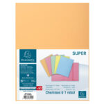 EXACOMPTA Paquet de 50 chemises 1 rabat SUPER 250 en carte 210 grammes bulle – Image 3