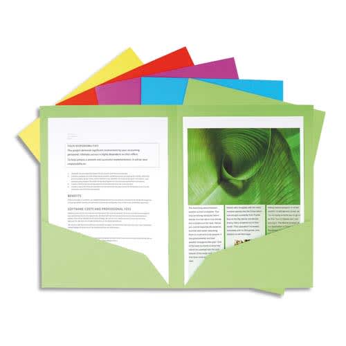 235717_d1.jpg EXACOMPTA Paquet de 25 chemises de présentation double poche ROCK'S 250 en carte 210 grammes assortis – Image 1