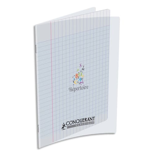 244721_d1-1.jpg CONQUERANT C9 Répertoire 96 pages agrafées 90g 17 x 22 cm. Couverture polypro incolore – Image 1