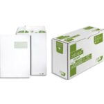 GPV Boîte de 250 pochettes recyclées extra Blanches Erapure, formatC4 229x324mm fenêtre 50x100mm 90g 2831