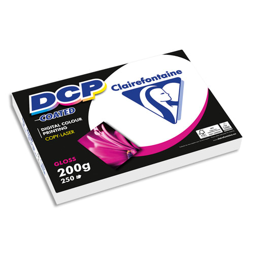 264282_d1-1.jpg CLAIREFONTAINE Ramette 250 feuilles A4 200g DCP coated brillant 2 faces 6861 – Image 1