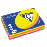 CLAIREFONTAINE Ramette 4x125F papier couleur Trophée 80g A3 assortis fluo Rose,Jaune,vert,Orange