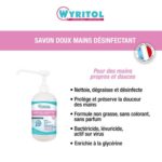 WYRITOL Savon liquide antibactérien désinfectant doux pour les mains sans parfum flacon pompe 500 ml – Image 2