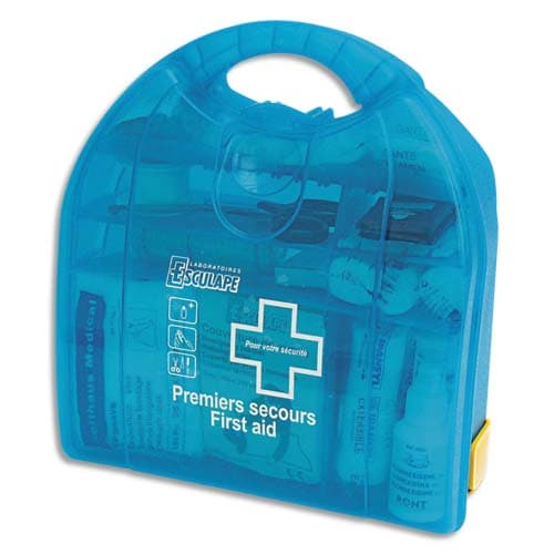 275988_d1-1.jpg LABORATOIRES ESCULAPE Coffret premiers secours spécial bureaux avec support mural pour 15 à 20 personnes – Image 1