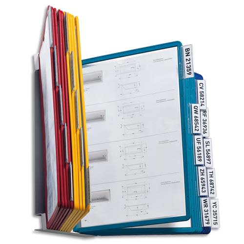 276233_d1.jpg DURABLE Support mural Vario 20 pochettes Sherpa A4 - onglets indexation bristol Blanc - Assortis – Image 1