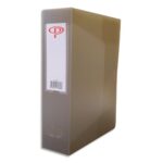 PERGAMY Boîte de classement dos de 6 cm, en polypropylène 7/10e. Coloris gris translucide