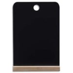 BI-OFFICE Ardoise de table Noire double face, support en pin, format A4