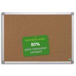 BI-OFFICE Tableau d'affichage Earth en Liège, cadre en aluminium, recyclé - Format : L150 x H100 cm