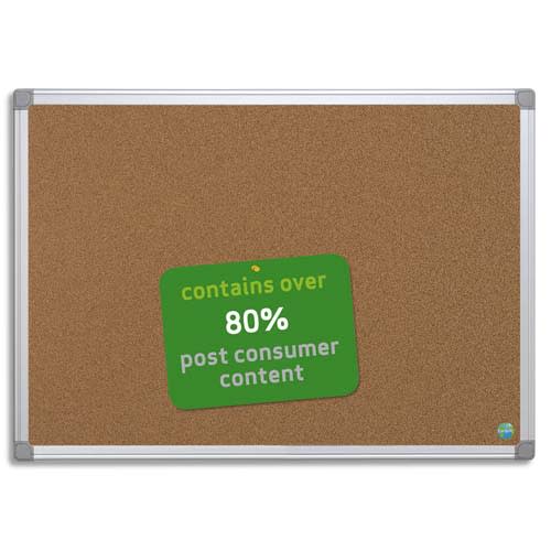 278717_d1.jpg BI-OFFICE Tableau d'affichage Earth en Liège, cadre en aluminium, recyclé - Format : L150 x H100 cm – Image 1