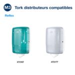 TORK Lot de 9Bobines Min Reflex papier d'essuyage Plus à dévidage central feuille à feuille 67m 2plis blc – Image 3